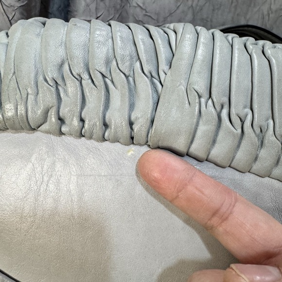 COACH Madison Sophia Satchel Shoulder Bag Gray Gathered Leather - Picture 4 of 16